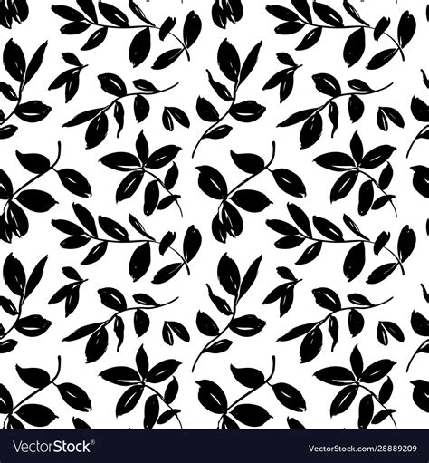 Leaves And Branches Seamless Pattern Royalty Free Vector