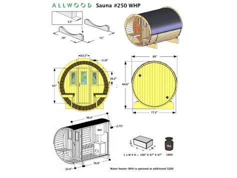 Allwood Barrel Sauna Model 220 Whp Wood Heater Financing Now Available