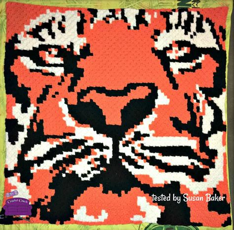 Tiger Afghan C2c Crochet Pattern