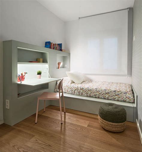 This Small Kids Bedroom Combines The Bed Frame A Desk