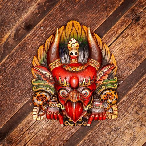 Carved Wooden Garuda Mask Old Country Market