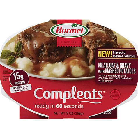 hormel compleats meatloaf and gravy 9 oz boxed meals edwards food giant