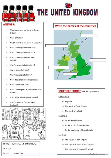The United Kingdom English Esl Worksheets Pdf And Doc