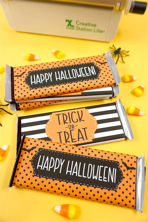 You can adjust these sizes depending on how much of the candy bar you want covered. Free Printable Halloween Candy Bar Wrappers - Happiness is ...