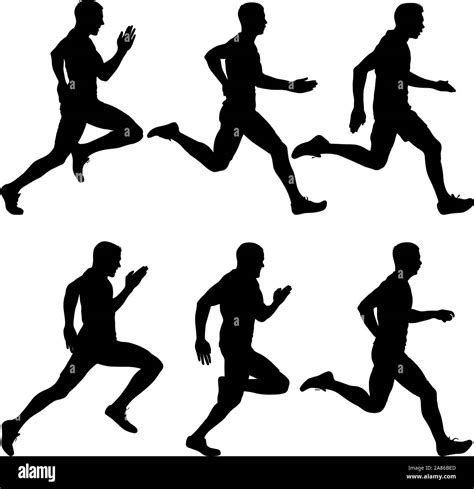 set of silhouettes runners on sprint men stock vector image and art alamy