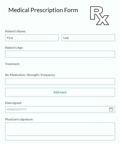 Rx Form Template