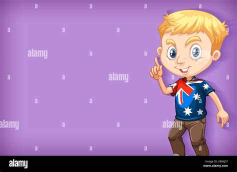 Background Template Design With Plain Color Wall And Happy Boy