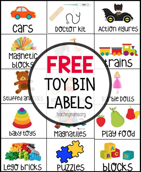 Free Toy Bin Labels - Teaching Mama