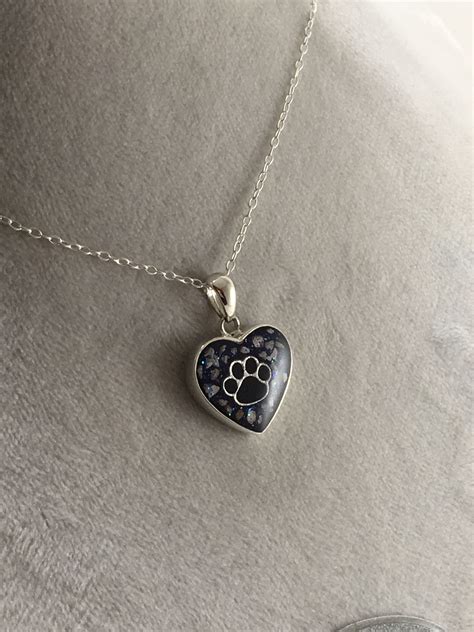 This custom hand made pet memorial necklace is created with jewelry grade resin infused with your dog or cat's cremation ashes set in a lovely silver plated pendant to make a one of a kind memorial to your. Pet ashes embedded into resin. Sterling Silver solid back ...