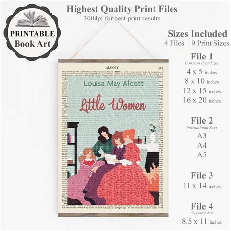 Printable Little Women By Louisa May Alcott Book Cover Print Etsy