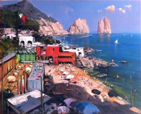 Capri Seascape Italy Painting By Ernesto Di Michele Fine Art America