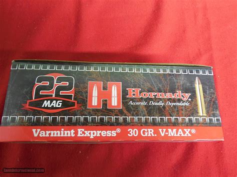 Hornady 22 Magnum Ammo V Max 30 Grain 2200 Fps 500 Rounds