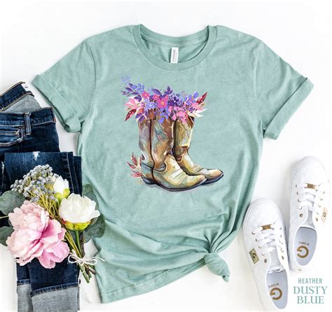 Cowgirl Boots T Shirt Western Tshirt Country Girl Tee Etsy