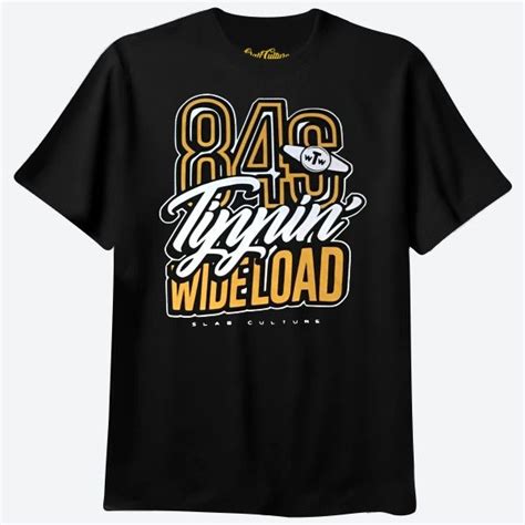 Black T Shirt With Bold Gold And White Lettering Texan Wire Wheels 2