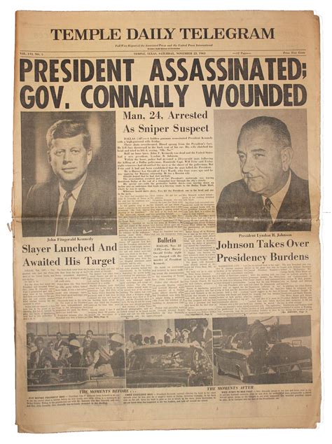 Jfk Assassination Newspaper