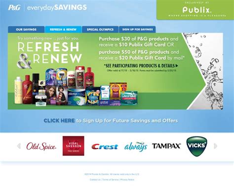 At publix you can buy a gift card with a certain nominal value for a gift. Publix P&G Refresh & Renew $100 Giveaway :: Southern Savers
