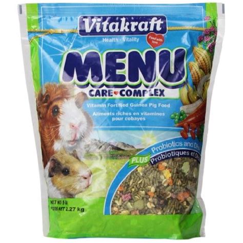 1.7 out of 5 stars with 9 ratings. Vitakraft Menu Care Complex Guinea Pig Food, 5 lbs ...