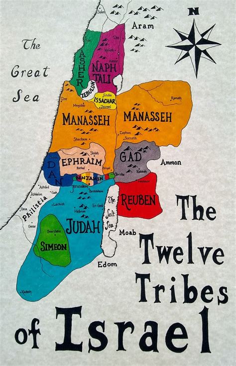 Israel 12 Tribes Map Etsy