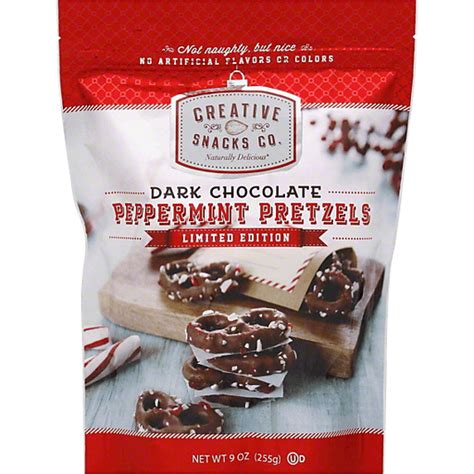Creative Snacks Pretzels Peppermint Dark Chocolate Snacks Chips