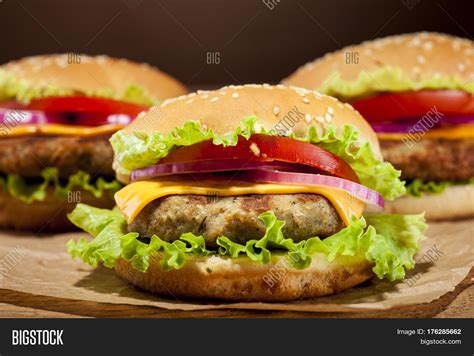 Fresh Burgers On Image And Photo Free Trial Bigstock