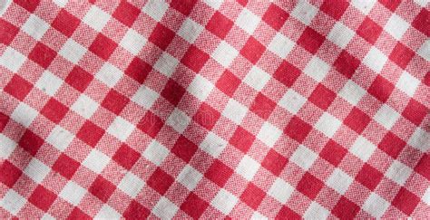 Real Linen Picnic Tablecloth Red And White Checkered High Detailed