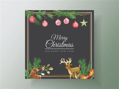 Elegant Card Template Christmas Theme 3791552 Vector Art At Vecteezy