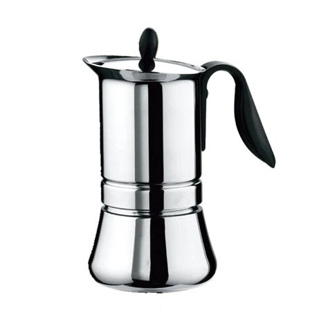 Gat Cafe Caffe Basic 2 Cup Stainless Steel Stove Top Espresso Coffee