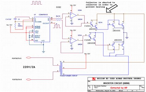 500w Low Cost 12v To 220v Inverter Circuit Diagram