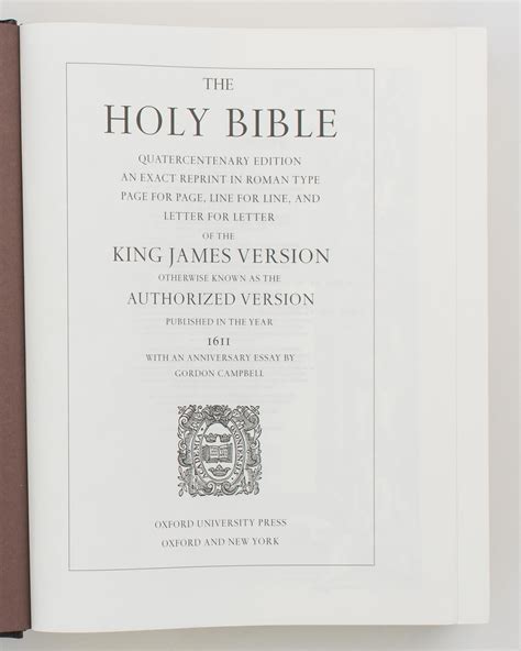 The Holy Bible Quatercentenary Edition An Exact Reprint In Roman Type