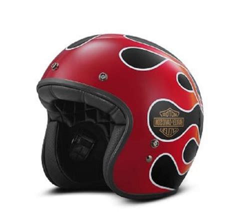 Harley Davidson Retro Flame Open Face Helmet Motorcycle Helmets