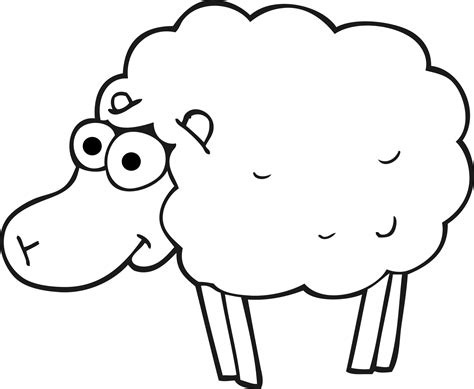 Funny Black And White Cartoon Sheep 38343741 Png