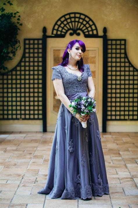 Victorian Lilac Lace Wedding Dress With Cap Sleeves Custom Etsy