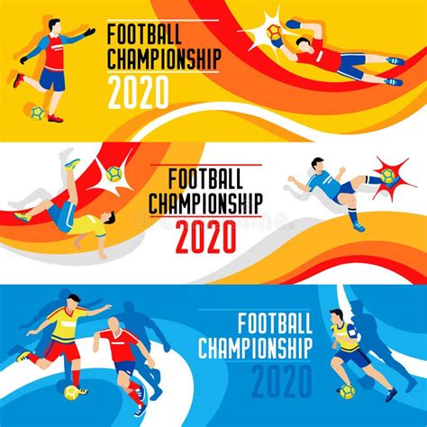 Football Cup Banner Concept 2020 World Championship Stock Vector