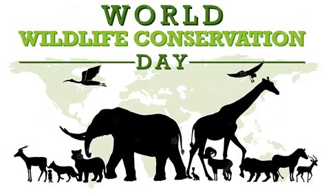 Free Vector World Wildlife Conservation Day Poster Template