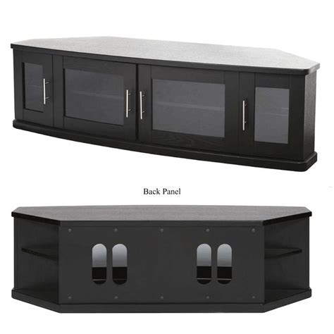 Plateau Corner Tv Cabinet For 42 62 In Tvs Black Newport 62 B In 2020