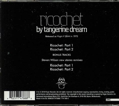 Tangerine Dream Ricochet Reissue Cd At Juno Records