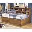 2021 Popular Full Size Storage Bed With Bookcases Headboard