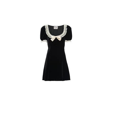 Velvet Mini Dress Black Miu Miu