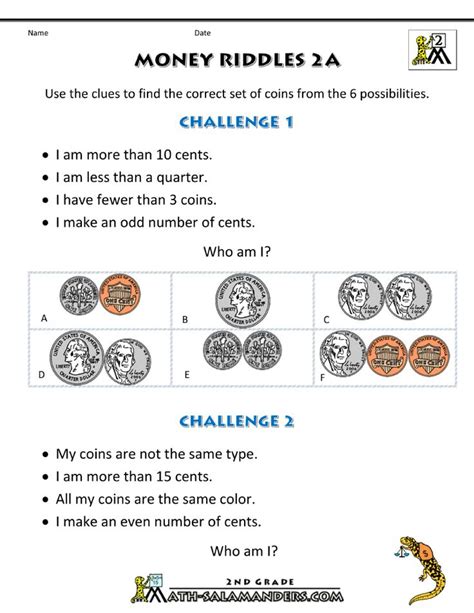 By playing these fun interactive games, students can learn important facts are you looking for online money games that are fun and interactive? 2nd-grade-math-worksheets-money-riddles-2a.gif 800×1,035 pixels | Money worksheets, Money math ...