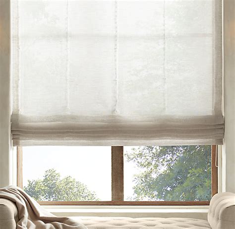 Belgian Sheer Linen Flat Roman Shade