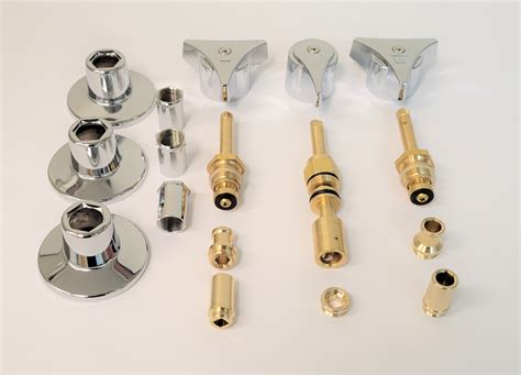 Chrome Plated 3 Handle Rebuild Kit For Union Brass Tub And Shower Faucet