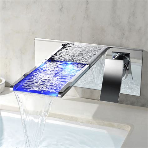 A wall mount bathroom faucet is a great addition to a modern bathroom. Aliexpress.com : Buy Modern LED Wall Mounted Waterfall ...