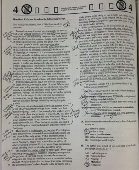 Sat Critical Reading Strategies Marked Up Passage Sat Reading Reading