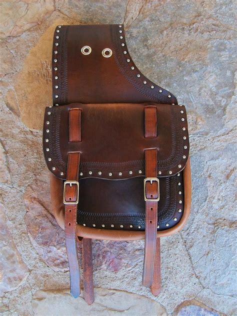 Custom Western Leather Saddlebags With Two Straps In 2020 Leather