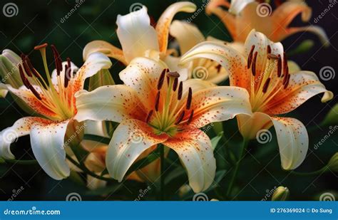 A Beautiful Photograph Of Lilium Flower Stock Illustration