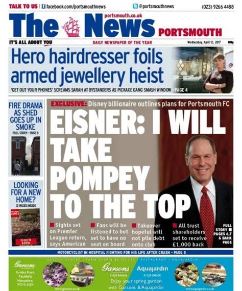portsmouth news editor blames falling pound for price rise journalism news from holdthefrontpage
