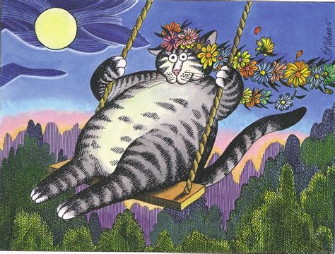 Kliban Cat On Swing At Moonlight Flickr Photo Sharing Crazy Cat