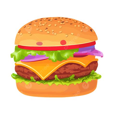 Burger Cartoon Vector Burger Fast Food Vector Png And Vector With