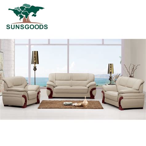 Natural And Comfortable Modern Chinese Genuine Leather Living Room