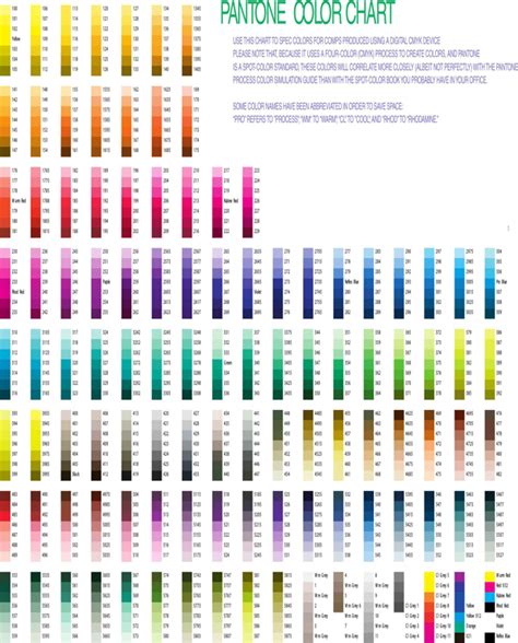 Download Pantone Color Chart For Free Formtemplate